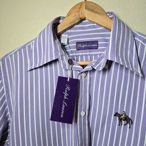 Purple Label Ralph Lauren Striped Washed Poplin Shirt